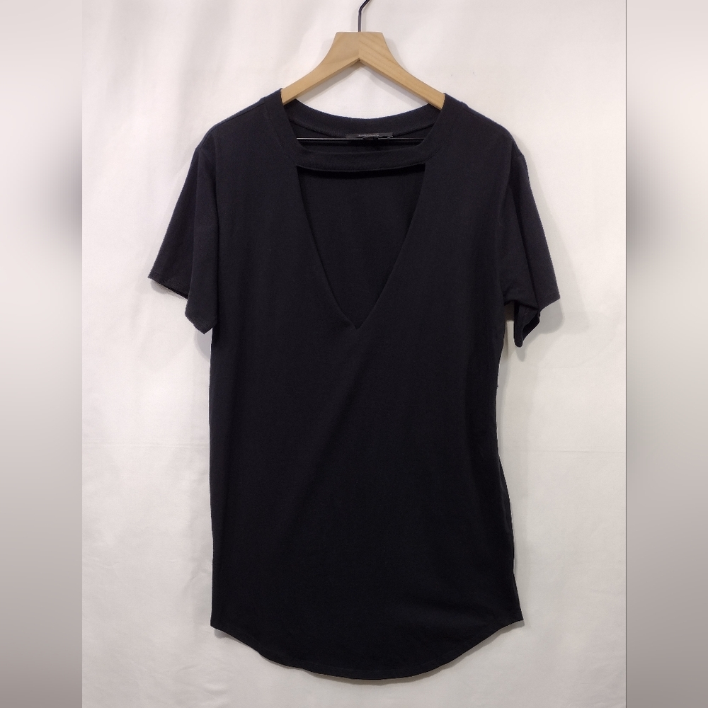 NWT Forever 21 Cutout Shirt Womens S Black Casual Comfy Minimalist Retro 90s